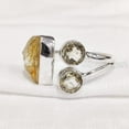 thumbnail image 4 of Adjustable Citrine Ring, Rough Citrine Gemstone Ring, November Birthstone, Triple Stone, 925 Sterling Silver, Womens Ring, Christmas, Thanksgiving, Handmade, Statement Jewelry, Rough Gemstone Jewelry, 4 of 4