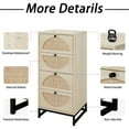 thumbnail image 5 of Set of 2 Natural Rattan 4 Drawer Dresser, Rattan Cabinet Storage for Bedroom, Tall Chest of Dressers with Metal Legs for Living Room, Hallway, Entryway, Home Office, Natural Oak, 5 of 5