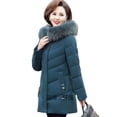 thumbnail image 5 of Chaqueta acolchada de algodón para mujer, abrigo de otoño e invierno, largo, pequeño, para personas de mediana edad y mayores, 5 of 5