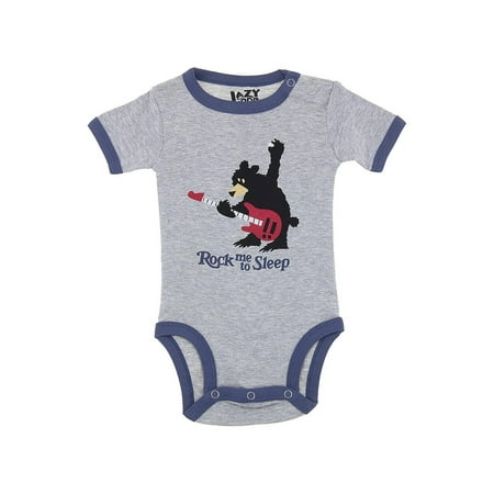 

Lazy One Gray Rock Me to Sleep One-Piece for Baby Boys