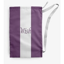 Simply Daisy Wish on a Stripe 28 x 36 inch Purple Laundry Bag