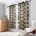 thumbnail image 2 of Yayeee Window Curtains Light Filtering 63"x42" Grommet Panel Pair Home Living Room Decor, Black Geometric, 2 of 7