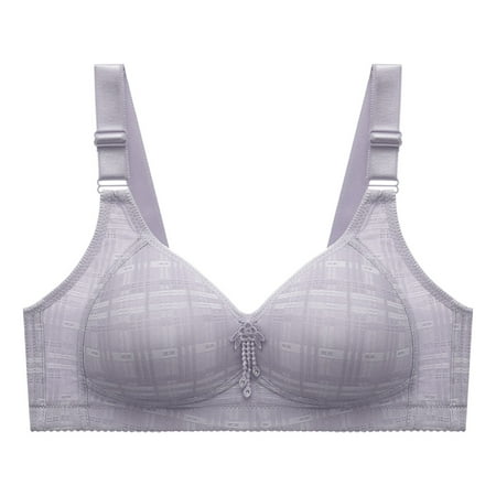 

ZMHEGW Womens Bras Comfortable Summer Large Size Thin Medium Old Age No Steel Ring Gather Seamless Bralettes Underwear