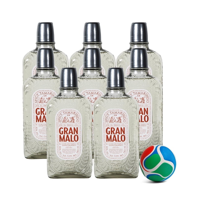 8 Licor de Tequila Gran Malo Tamarindo 750 ml + Balón Mini