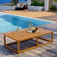 thumbnail image 2 of Contemporary Modern Urban Designer Outdoor Patio Balcony Garden Furniture Coffee Side Table, Wood, Natural, 2 of 4