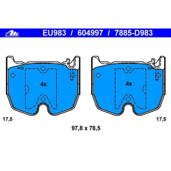 ATE Coated 604997 Disc Brake Pad