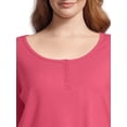 thumbnail image 5 of Terra & Sky Women’s Plus Henley Rib Knit Jersey Top, 2-Pack, 5 of 5