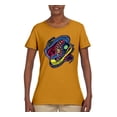 thumbnail image 2 of Colorful Sneakers Chucks Streetwear Womens Graphic T-Shirt, Gold, Medium, 2 of 3