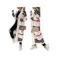 thumbnail image 3 of Women's Vintage Open Front Knit Striped Long Sleeves Maxi Long Cardigan Sweater with Pockets Cream White M, 3 of 6