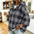 thumbnail image 3 of FchengtaiS Womens Sherpa Fleece Oversized Hoodies Fuzzy V Neck Sweatshirts Comfy Fluffy Warm Pullover Top, 3 of 4