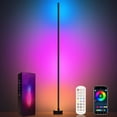 thumbnail image 1 of Miortior Lampe de Sol d'Angle - Lampe d'Angle LED RGB Intelligente avec Application et Télécommande, 16 Millions de Couleurs et Plus Scène, Synchronisation Musicale, Réglage de la Minuterie - Idéal pour Salons, Chambres, 1 of 7