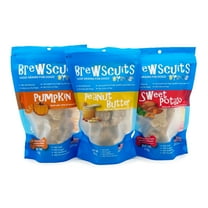 Brewscuits Biscuit Treats for Dogs, Peanut Butter, Pumpkin & Sweet Potato, 4 oz Bag