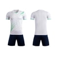 thumbnail image 2 of RKSTN Soccer Maillot Enfants Manches Courtes Col Rond Chandail de Soccer avec Shorts Ensemble Uniforme d'Entraînement 2 Pcs Ensemble de Maillot de Soccer (Blanc, TP) Unisexe, 2 of 6