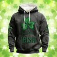 thumbnail image 3 of HXWCHs St Patrick's Day Graphic Hooded Sweatshirt Irish Green Pullover Jacket for Holiday Casual Celebration M Black, 3 of 3