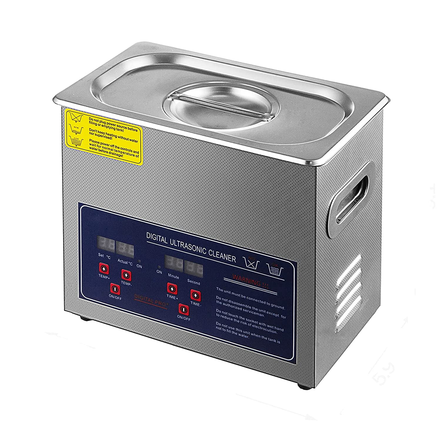 SHZOND Ultrasonic Cleaner 0.79Gal / 3L Sonic Cleaner Stainless Steel