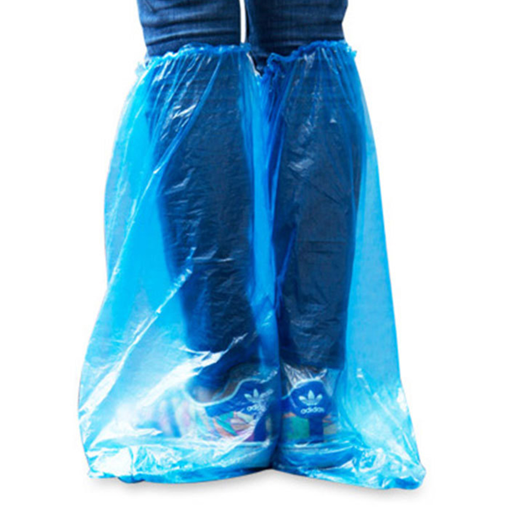 100 Pcs/50 Pairs Disposable Boots Covers Plastic Long Shoes Covers