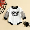 thumbnail image 6 of Douhoow 0-24 Months Baby Girl Boy Letter Print Bodysuit Mesh Patchwork Long Sleeve Bodysuit, 6 of 10