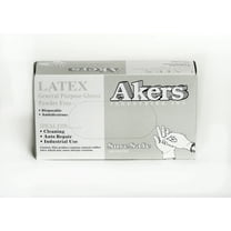 Akers Industrial Latex gloves,Powder Free, X-Large , White Box Of 100ct   4mil