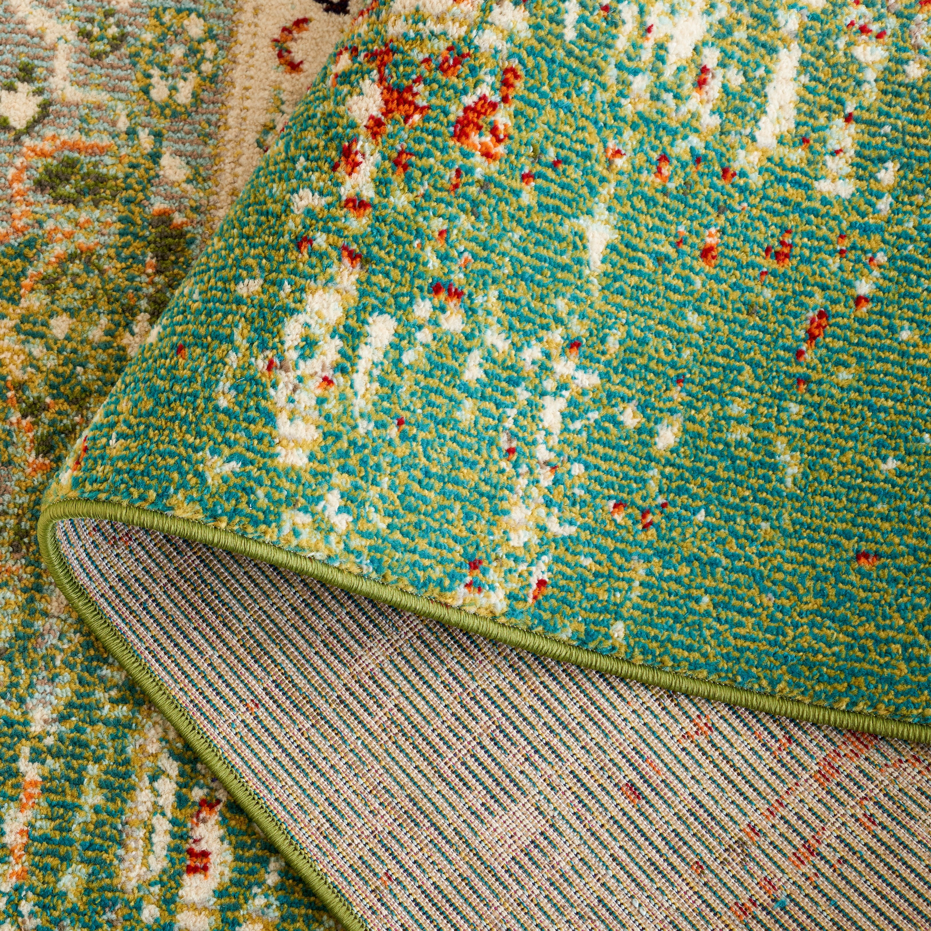 SAFAVIEH Monaco Annabelle Oriental Runner Rug, Sage/Rust, 2'2" x 8'
