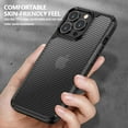 thumbnail image 5 of Frosted Case for iPhone 14 Pro, Carbon Fiber Translucent Wireless Charging Cover with Soft Silicone Military Grade Shockproof Anti-Fingerprints Skin-Frinedly Case for iPhone 14 Pro, Black, 5 of 7