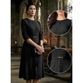 thumbnail image 2 of DARING DIVA Women's Outfit A-Line Keyhole Neck Spring Classy Midi Dresses for Work S Black, 2 of 7