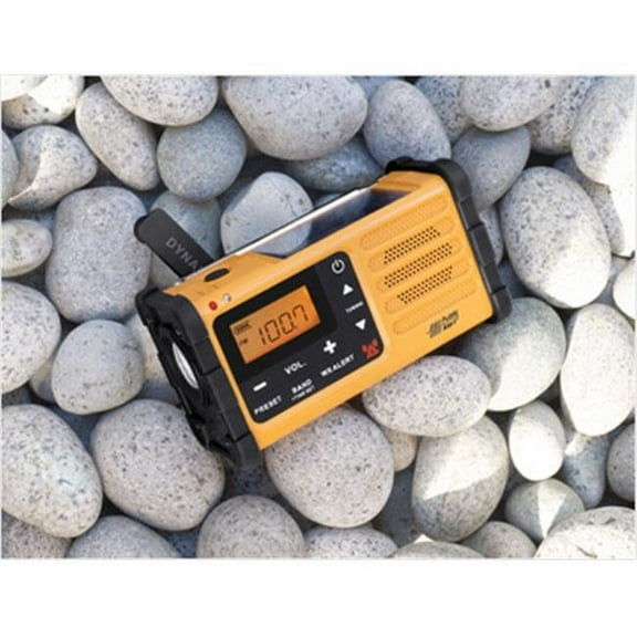 Sangean  FM & AM Weather Handcrank Solar Emergency Alert Radio - Yellow