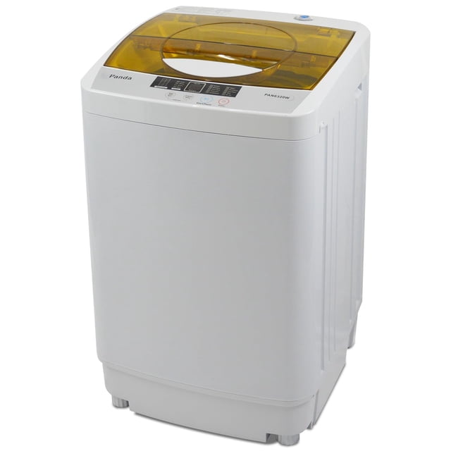 Panda Lavadora portátil de 10 libras de volumen de carga, lavadora de ropa totalmente automática de 1,34 pies cúbicos con bomba de drenaje incorporada, lavadora de ropa de carga superior para apartame
