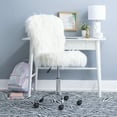 thumbnail image 4 of Linon Cami Faux Fur Upholstered Armless Office Task Chair in Cream White, 4 of 15