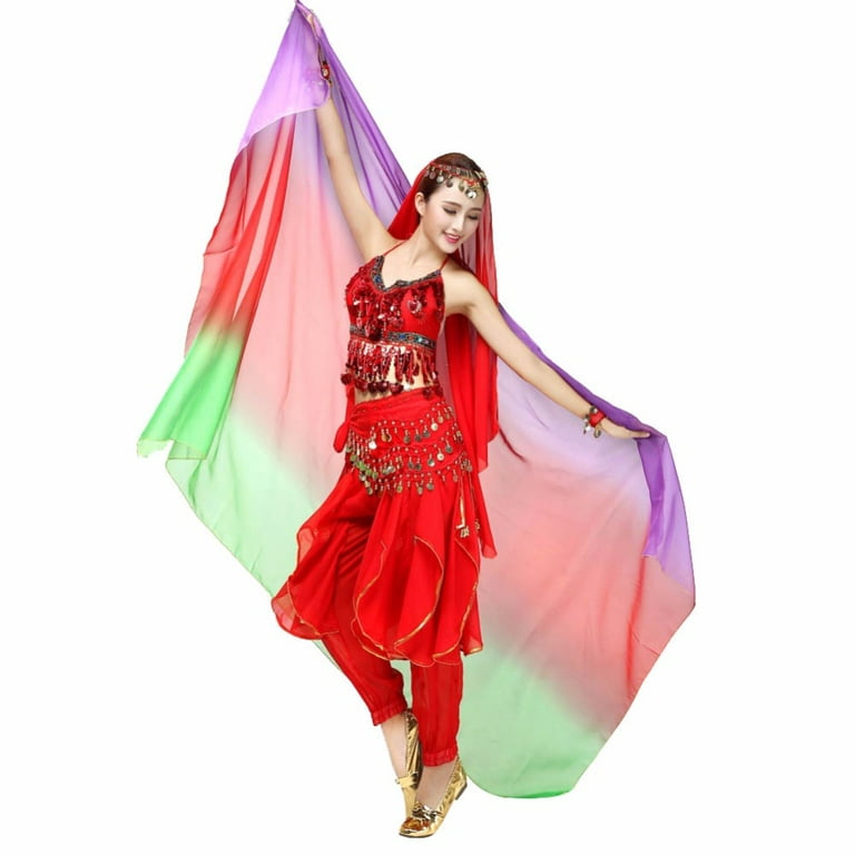 Belly Dancing Costumes chiffon yarn scarf Solid Belly Dance Veils Stage  Performance Props 