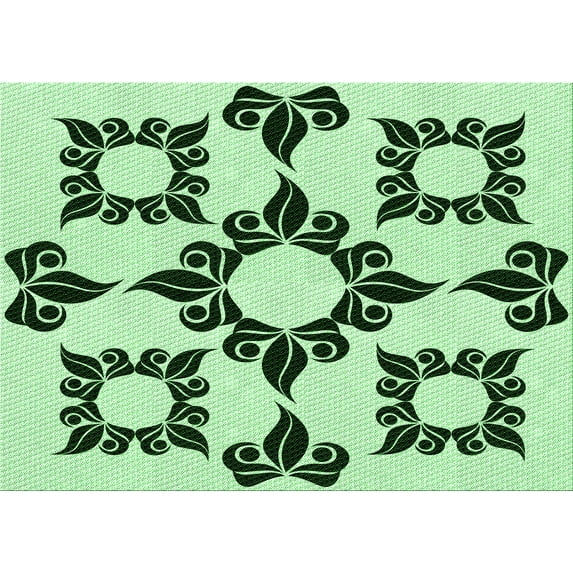 Ahgly Company Indoor Rectangle Patterned Mint Green Area Rugs, 2' x 4'