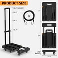 thumbnail image 2 of Folding Hand Truck, 500 LB Heavy Duty Luggage Cart, Utility Dolly Platform Cart with 6 Wheels & 2 Elastic Ropes for Luggage, Travel, Moving, Shopping, Office Use, Black, 2 of 8
