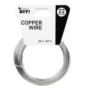 Cousin DIY Coated Copper Wire, Silver Finish, 22 Gauge, 32 ft Roll
