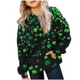 thumbnail image 2 of Lorytime St. Patricks Day Oversized Sweatshirts for Teen Girls Long Sleeve Tops Hoodies Pullover with Pockets Outerwear, 2 of 5