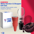 thumbnail image 3 of TenTen Labs Wine Aerator Pourer and Wine Stopper (2-pack) - Wine Saver - Wine Aerator and Re-corker - Gift Box Included (Red), 3 of 9