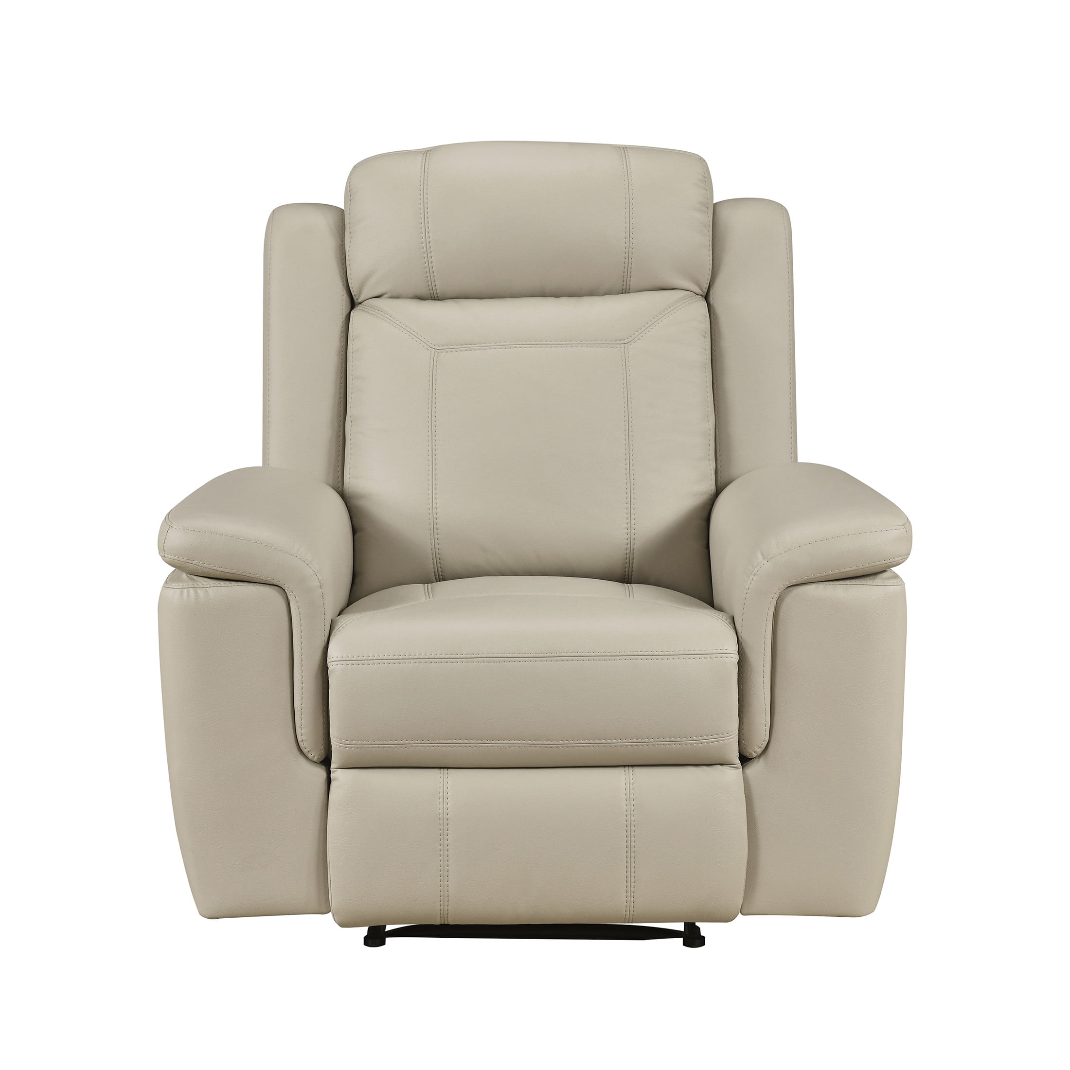 OakvillePark Livaro Leather Match Manual Reclining Chair, Beige