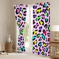 thumbnail image 3 of YST Girls Rainbow Cheetah Print Curtains & Drapes Colorful Leopard Print Blackout Curtains, Woodland Jungle Curtains Cheetah Black Out Curtains, Wild Safari Animal Window Drapes, 3 of 6