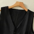 thumbnail image 5 of Women's Outerwear Vests Womens Cotton Linen Vest Casual Loose V Neck Sleeveless Vests Jacke Black XXL, 5 of 6