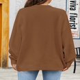thumbnail image 4 of Women Casual Sweater Winter Long Sleeve  Neck Solid Color Loose Fit Knit Tops, 4 of 5