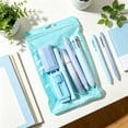 thumbnail image 4 of Colored Studont Stationery Set, Neutral Pen Highlighter Pen Eraser Art Combination, High Aesthetic Value Learning Stationery Box - Blue, 4 of 5