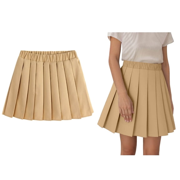 Girls Uniform Skirt A-Line Pleated Skirt with Lining Shorts Back To School Clothes for Girls School Skirt 5-6 Years