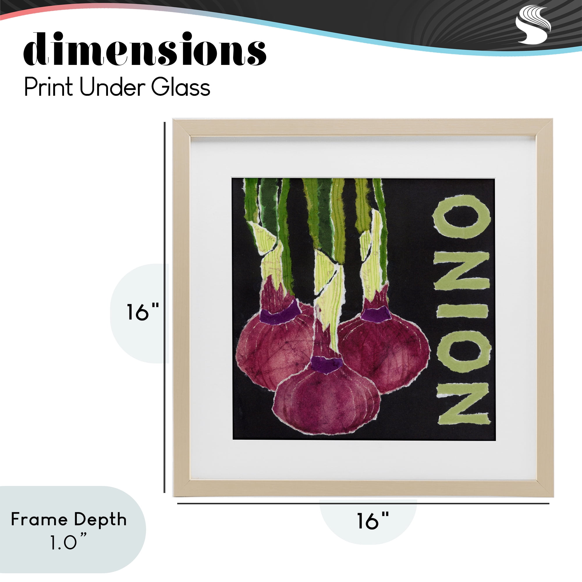 Stupell Industries Collaged Garden Onion Birch Framed Print Under Glass, design by Nancy Overton