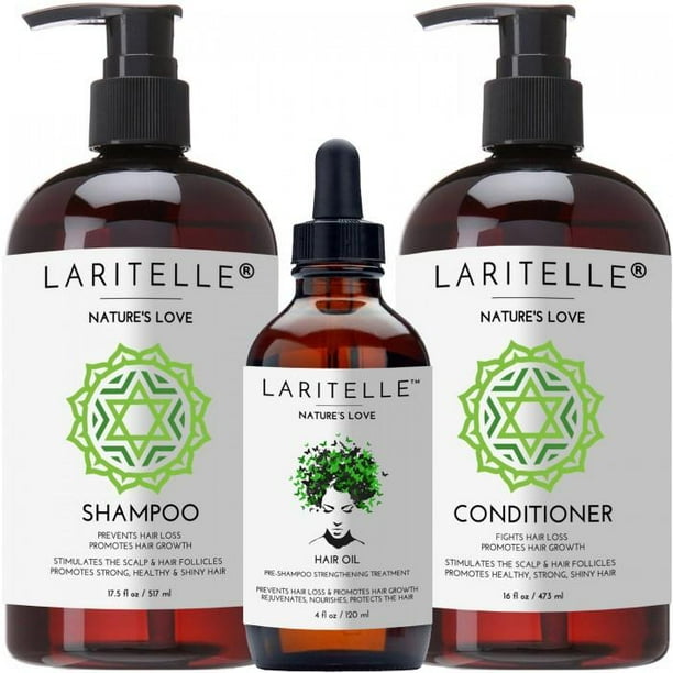 Laritelle Organic Hair Care Set Nature S Love Shampoo 17 5 Oz Conditioner 16 Oz Hair Loss Treatment 4 Oz Walmart Com Walmart Com