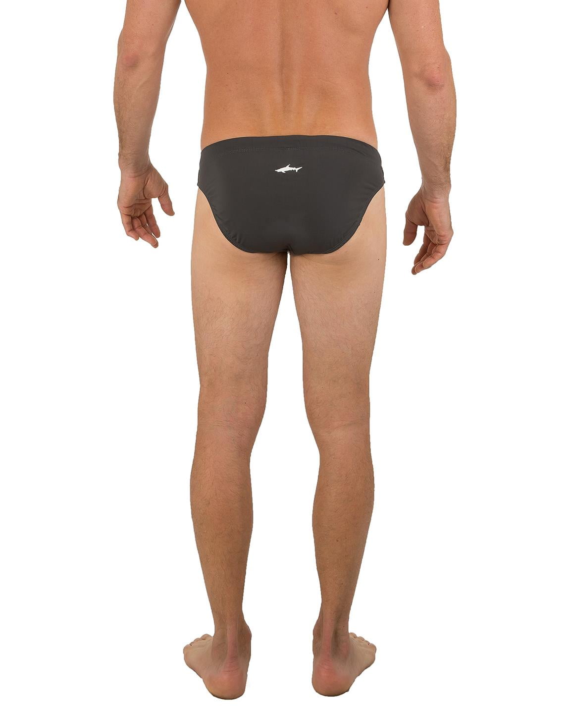 Uzzi Mens Brief Swimwear Colored Swim Suit Beachwear, Gray, Size: Medium