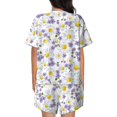thumbnail image 3 of Rocae Daisies Flowers for Two Piece Sleepwear Pajamas Sets for Women Soft Short-Sleeved Pjs with Lounge Shorts 4X-Large, 3 of 9