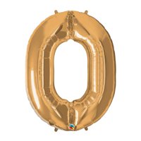 Way to Celebrate 39" Number 0 Gold Balloon