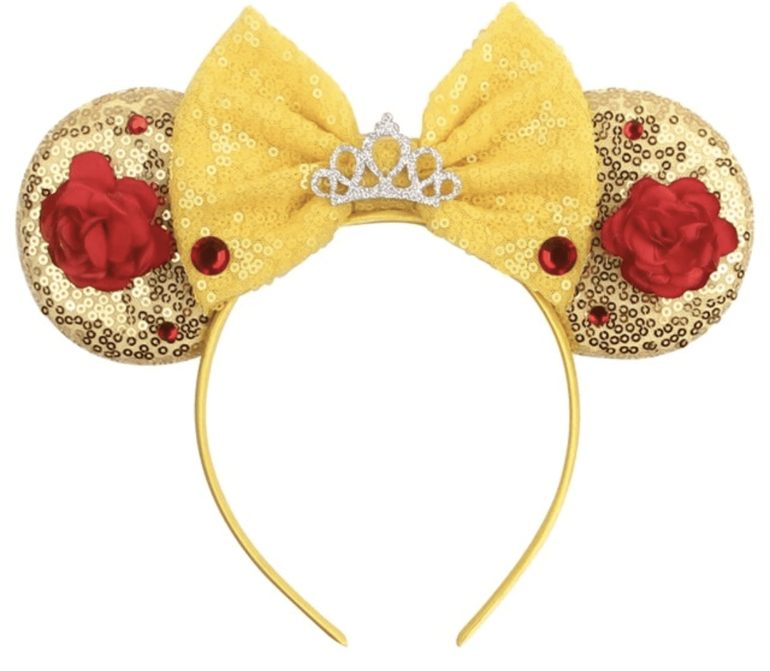 Belle Inspired Mickey Ears, Beauty and the Beast Ears, Belle Ears