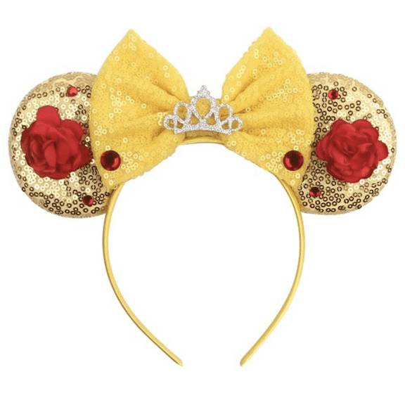 Belle Inspired Mickey Ears, Beauty and the Beast Ears, Belle Ears, Belle Mickey Ears, Belle Minnie Ears, Beauty and the Beast Mickey Ears