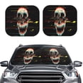 thumbnail image 2 of Balery 2 Piece Glitch Screaming Skull Car Windshield Sun Shade|Foldable Front Windshield Shade for Car Front Window for Most Sedans SUV Truck-Medium, 2 of 7