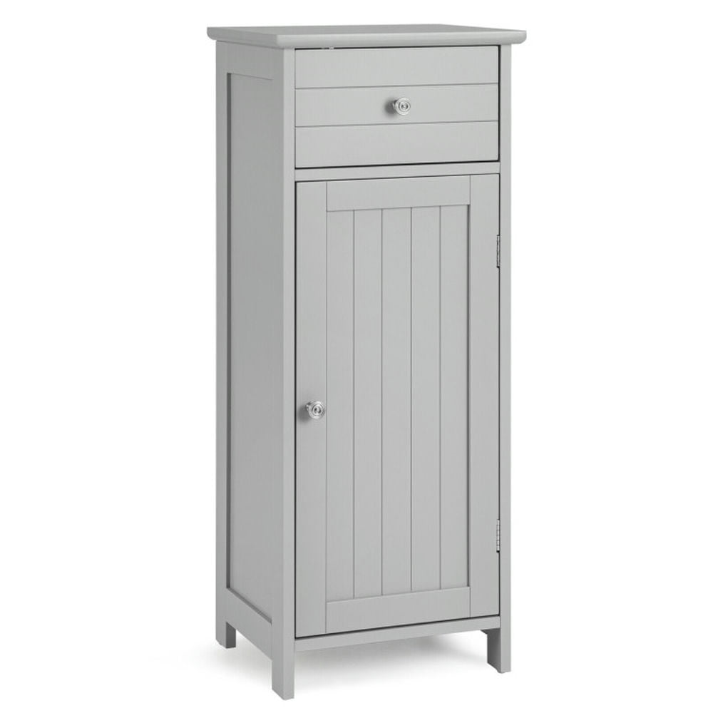 GVN Wooden Bathroom Floor Storage Cabinet with Drawer and Shelf-Gray, Bathroom Cabinet Storage for Entryway Storage, Home Office Furniture GVN Wooden Bathroom Floor Storage Cabinet with Drawer and Shelf-Gray, Bathroom Cabinet Storage for Entryway Storage, Home Office Furniture