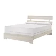 thumbnail image 2 of Rustic 5Pc Queen Size Platform Bed Set Cream Finish Wooden Bedroom Furniture, 2 of 10